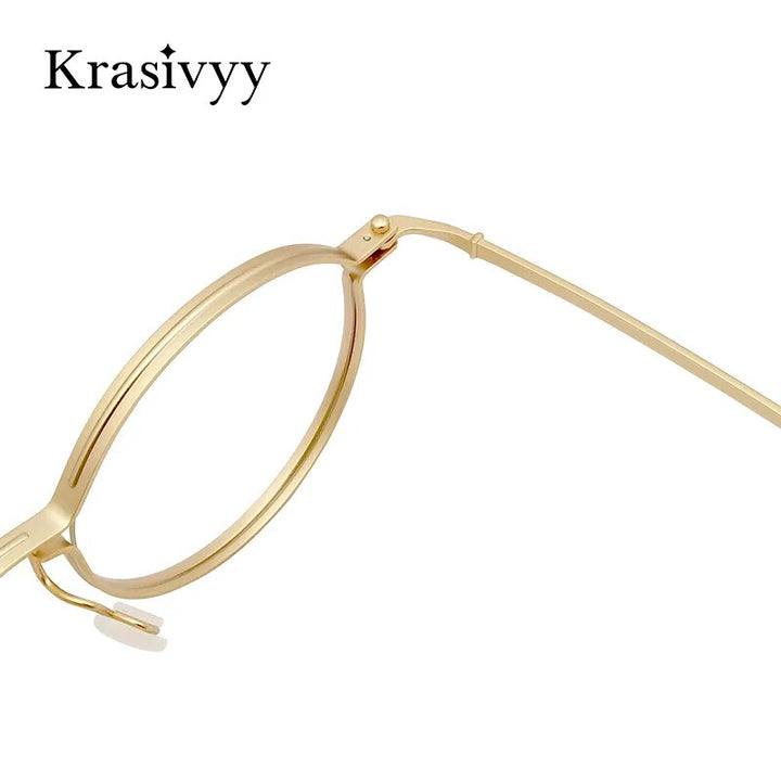 Krasivyy Men's Full Rim Round Titanium Eyeglasses Women Italy Optical Eyewear Full Rim Krasivyy   