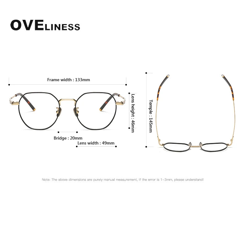 Oveliness Unisex Full Rim Polygon Titanium Eyeglasses 80882 Full Rim Oveliness   