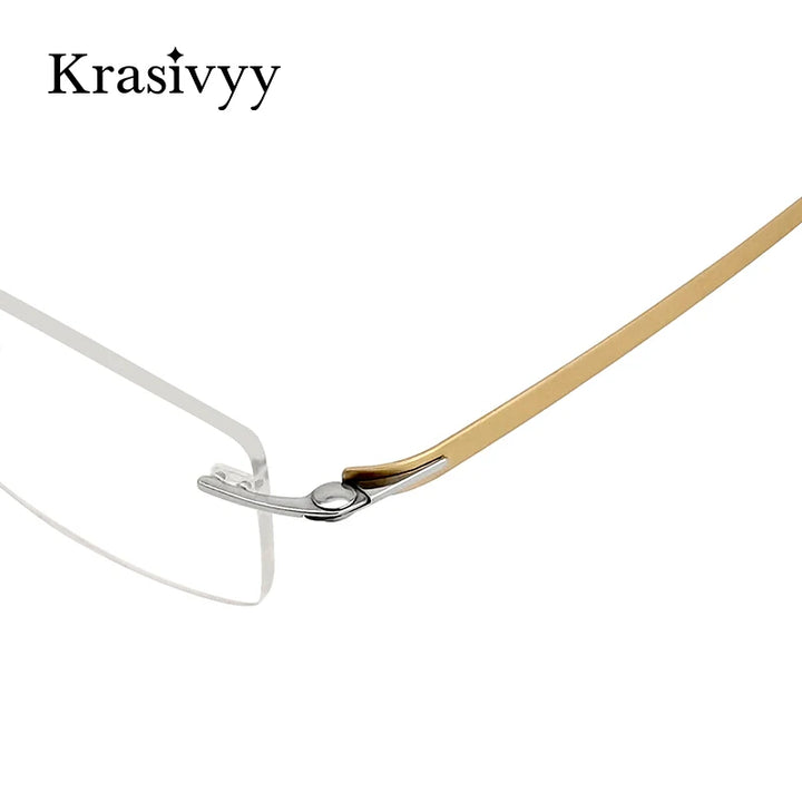 Krasivyy Unisex Rimless Square Screwless Titanium Eyeglasses 5001 Rimless Krasivyy