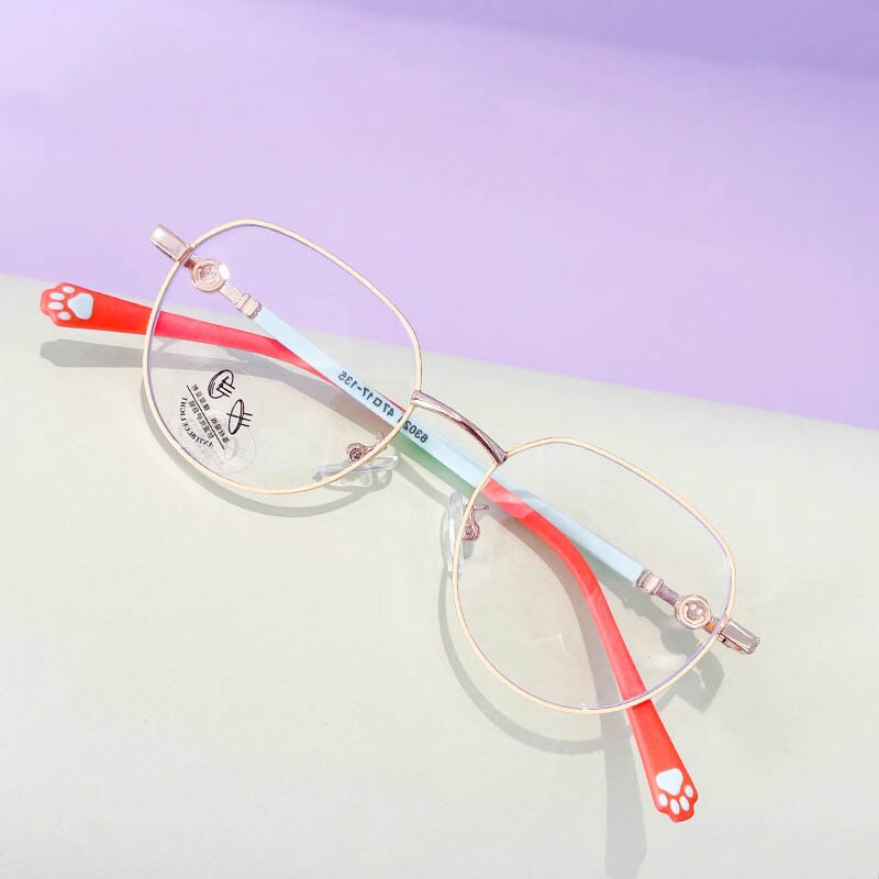 CCspace Unisex Youth Full Rim Round Alloy Eyeglasses 56564 Full Rim CCspace C1YellowGold