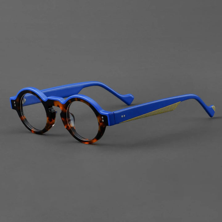 CCspace Women's Full Rim Round Acetate Eyeglasses 57398 Full Rim CCspace Blue