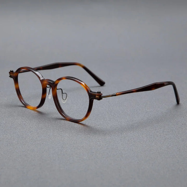 Black Mask Unisex Full Rim Oval Round Titanium Acetate Eyeglasses 65883