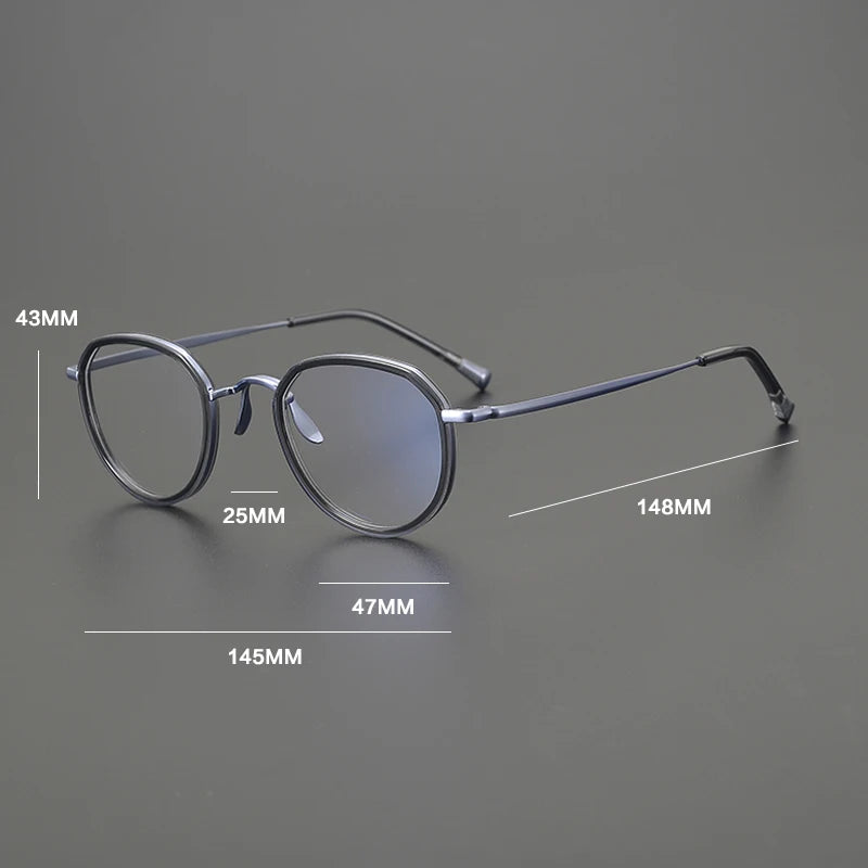 Gatenac Unisex Full Rim Square Titanium Acetate Eyeglasses Gxyj1559 Full Rim Gatenac