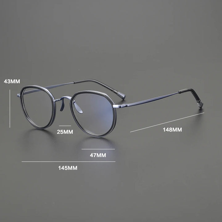 Gatenac Unisex Full Rim Square Titanium Acetate Eyeglasses Gxyj1559 Full Rim Gatenac