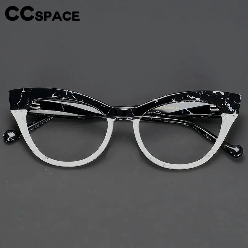 CCspace Unisex Full Rim Cat Eye Acetate Eyeglasses 57008 Full Rim CCspace