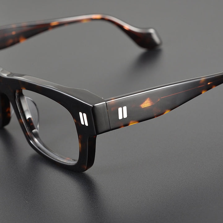 Gatenac Unisex Full Rim Square Acetate Eyeglasses Gxyj1087 Full Rim Gatenac