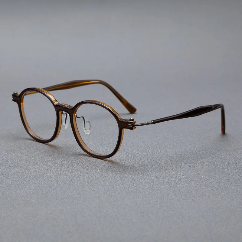 Black Mask Unisex Full Rim Oval Round Titanium Acetate Eyeglasses 65883