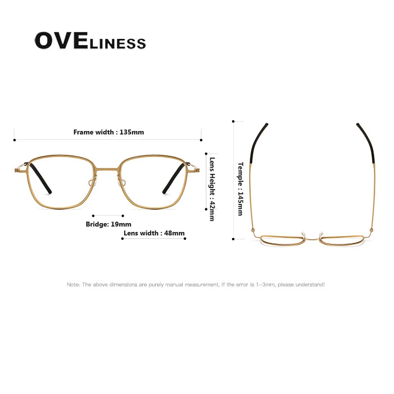 Oveliness Unisex Full RIm Square Screwless Titanium Eyeglasses 5530 Full Rim Oveliness