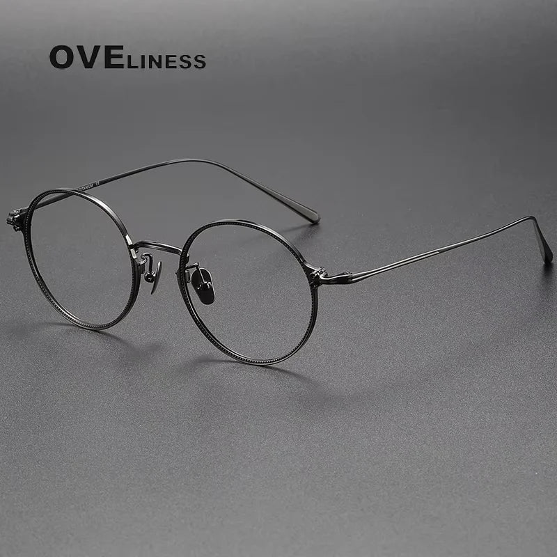 Oveliness Unisex Full Rim Round Titanium Eyeglasses 614186