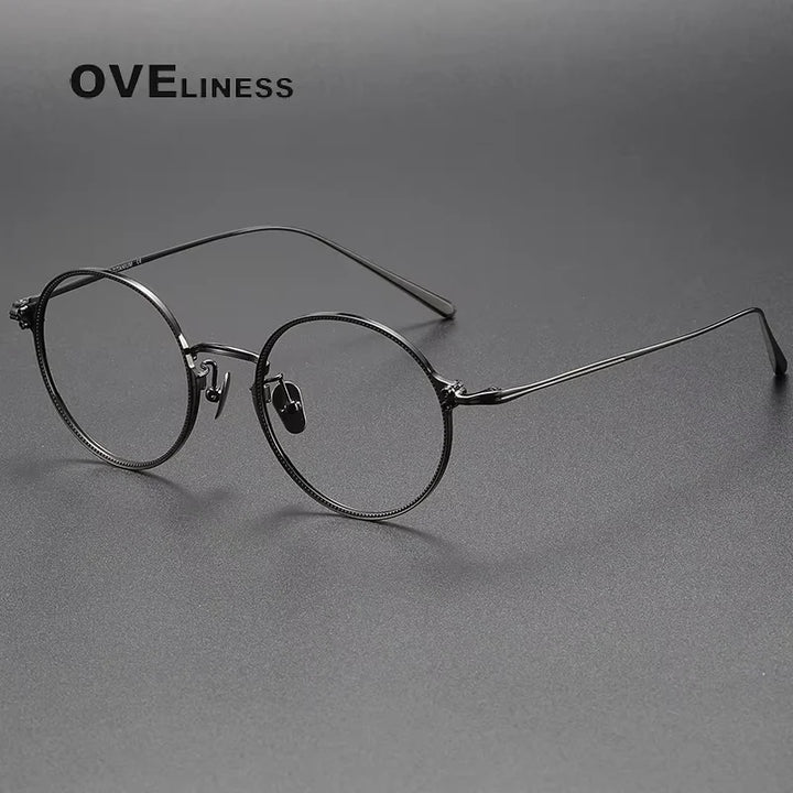 Oveliness Unisex Full Rim Round Titanium Eyeglasses 614186