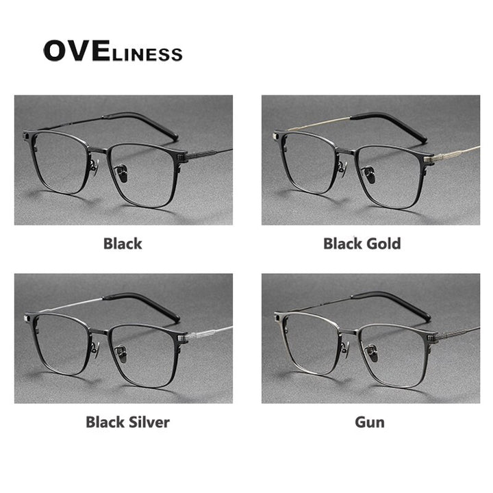 Oveliness Unisex Full Rim Square Titanium Eyeglasses 390 Full Rim Oveliness   