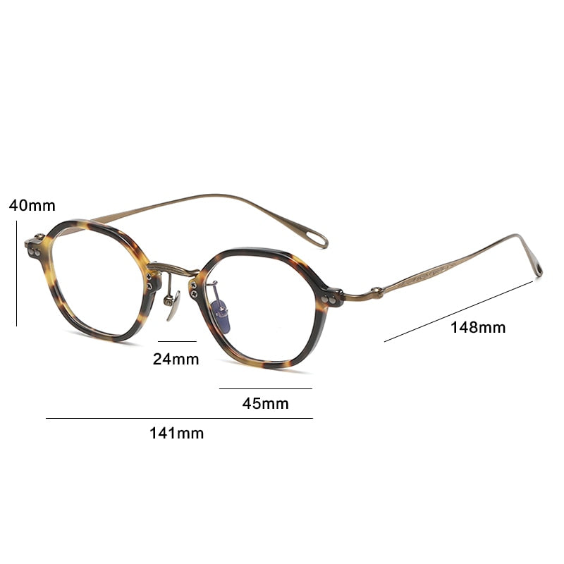 Gatenac Unisex Full Rim Round Titanium Acetate Eyeglasses Gxyj1090 Full Rim Gatenac