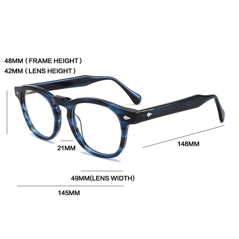 Gatenac Unisex Full Rim Square Thick Temple Acetate Eyeglasses Gxyj1575