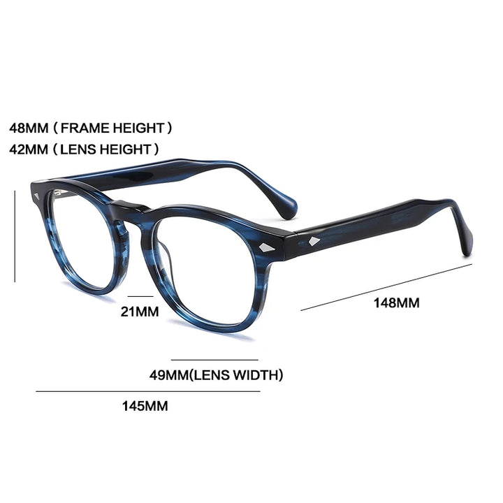 Gatenac Unisex Full Rim Square Thick Temple Acetate Eyeglasses Gxyj1575