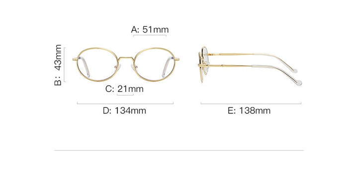 CCspace Unisex Full Rim Round Oval Alloy Eyeglasses 56142 Full Rim CCspace