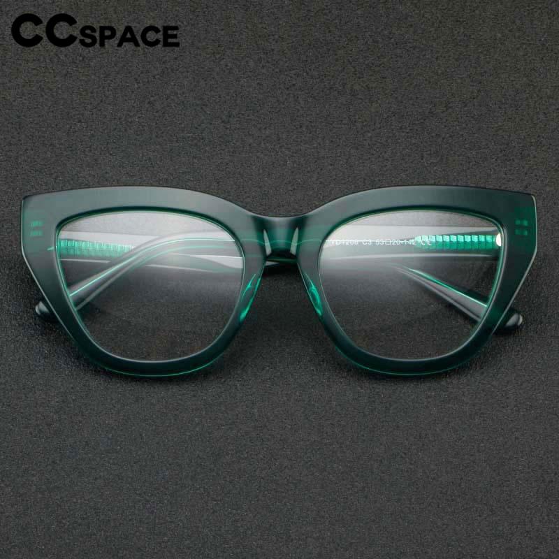 CCspace Unisex Full Rim Square Cat Eye Acetate Eyeglasses 56813 Full Rim CCspace