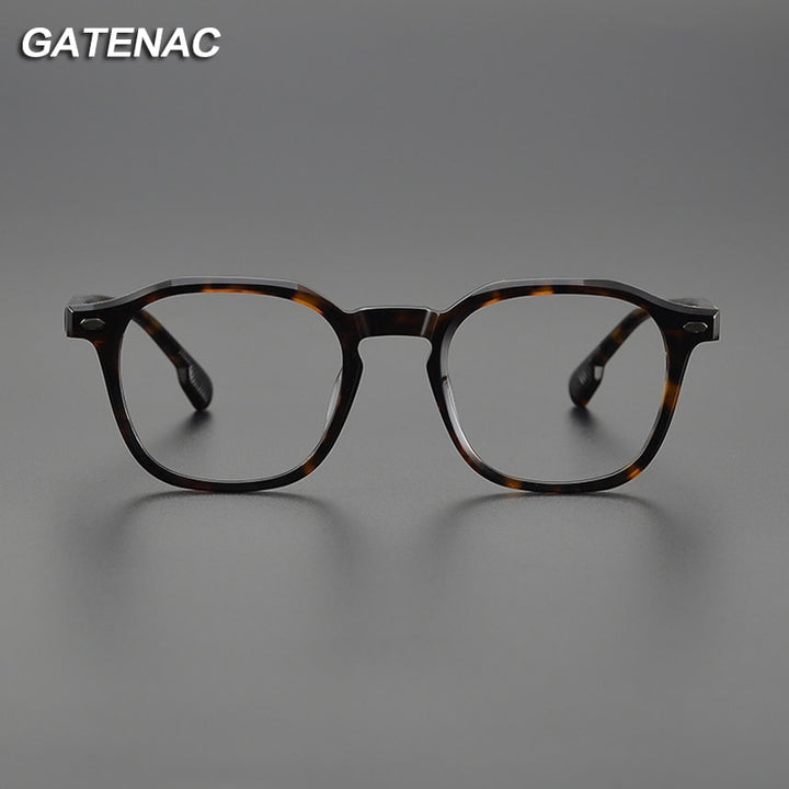 Gatenac Unisex Full Rim Square Acetate EyeglassesGxyj1093 Full Rim Gatenac