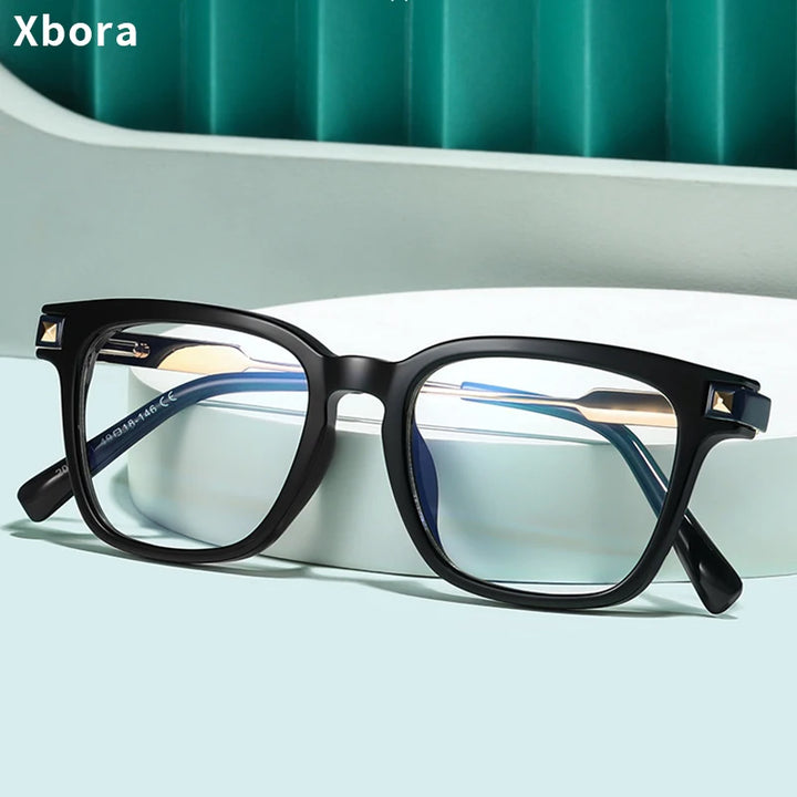 Xbora Unisex Full Rim Square Tr 90 Alloy Eyeglasses 42068