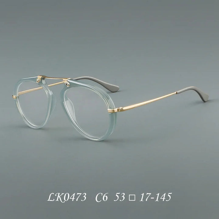 Momoja Unisex Full Rim Oval Square Acetate Titanium Eyeglasses 720473