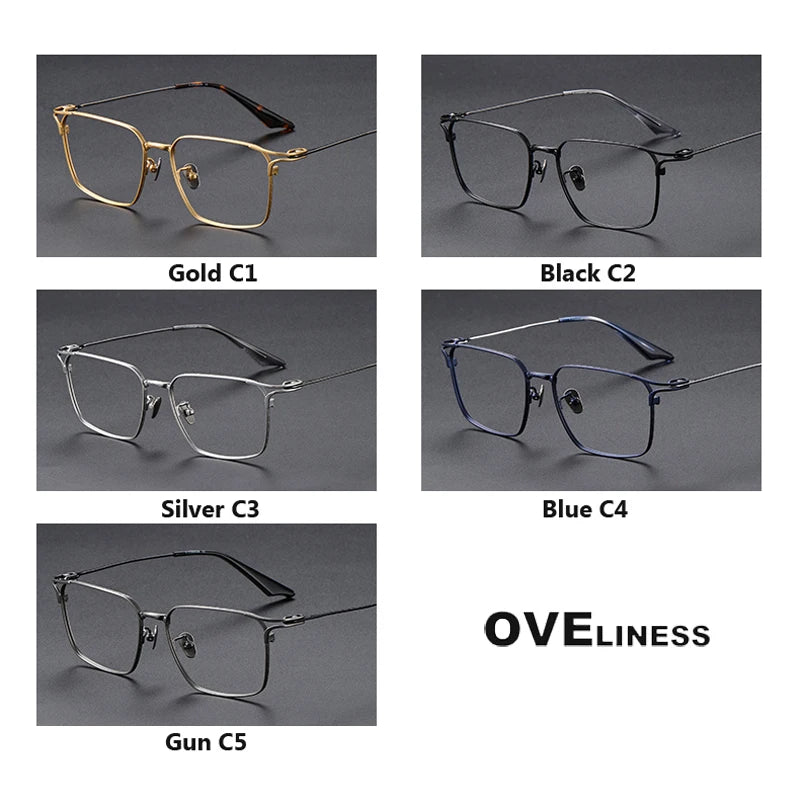 Oveliness Unisex Full Rim Square Titanium Eyeglasses 8001 Full Rim Oveliness   