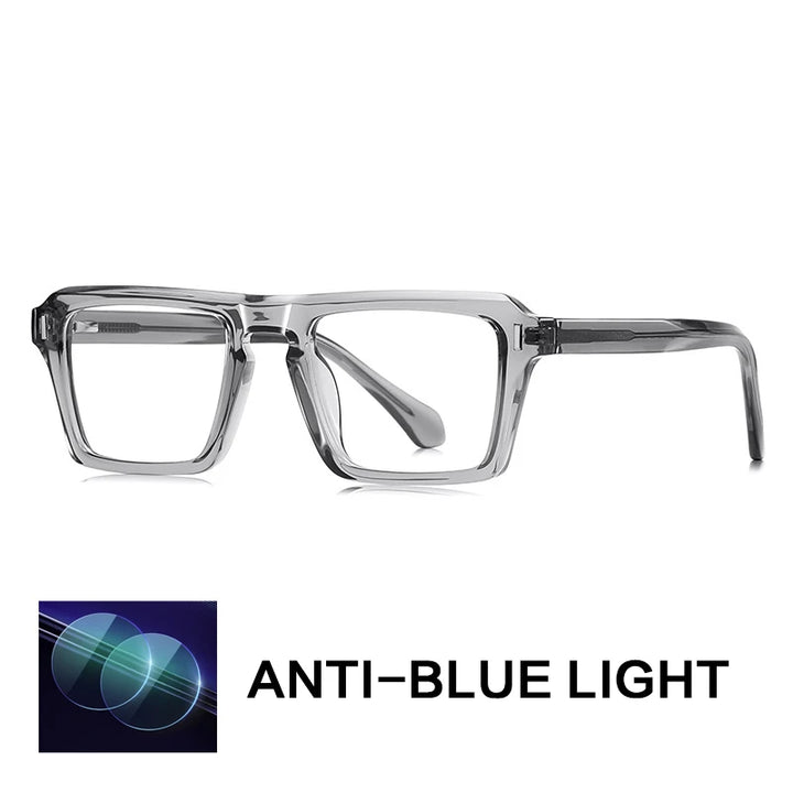 Gatenac Unisex Full Rim Square Tr 90 Titanium Reading Glasses Gxy2049