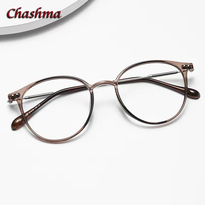 Chashma Ochki Women's Full Rim Round Tr 90 Titanium Eyeglasses 390045