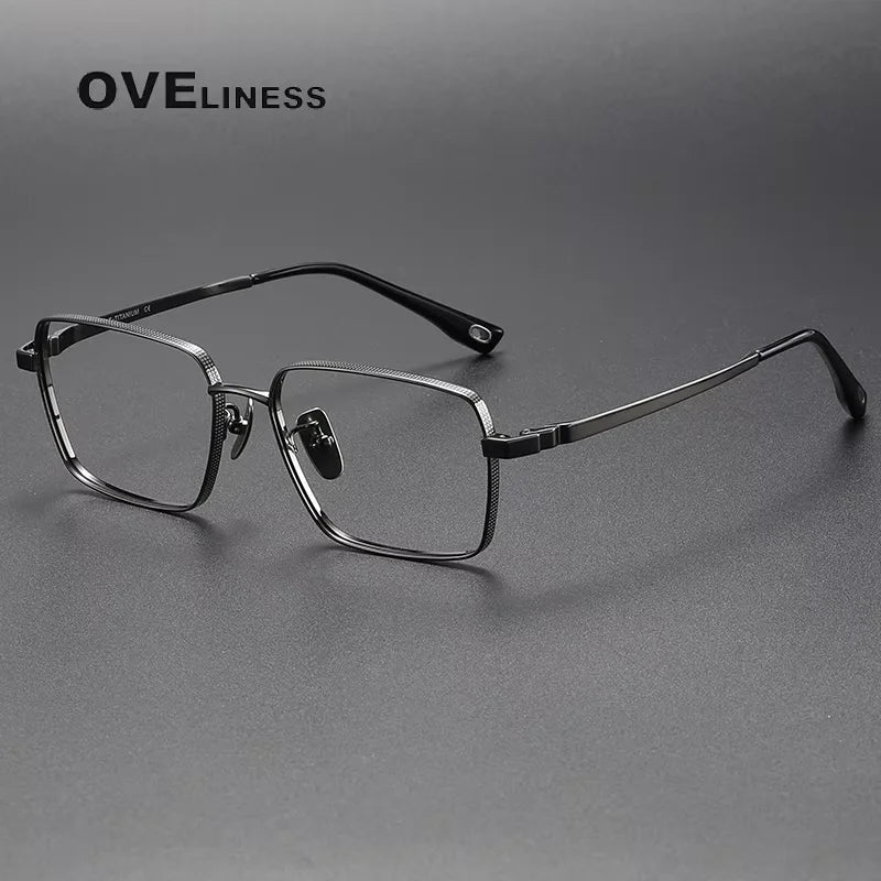 Oveliness Women's Full Rim Polygon Square Titanium Eyeglasses 80927