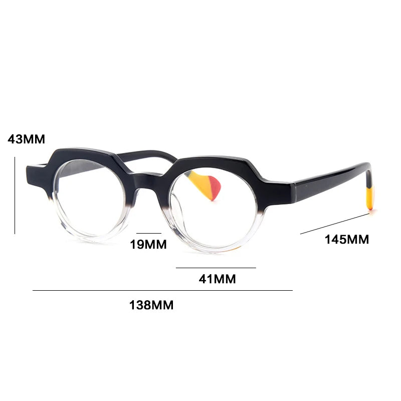 Gatenac Women's Full Rim Flat Top Oval Acetate Eyeglasses G56026