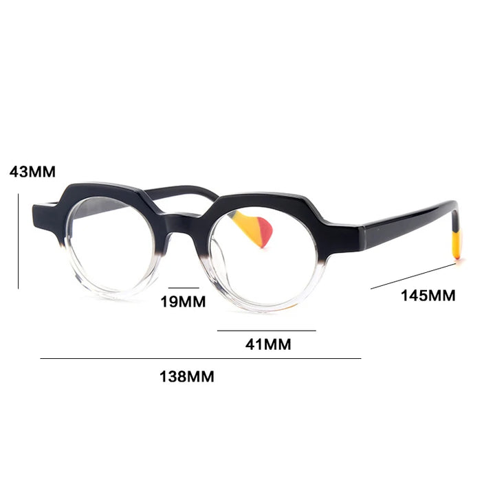 Gatenac Women's Full Rim Flat Top Oval Acetate Eyeglasses G56026
