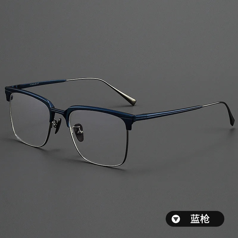 Zirosat Men's Full Rim Square Titanium Acetate Eyeglasses 190531