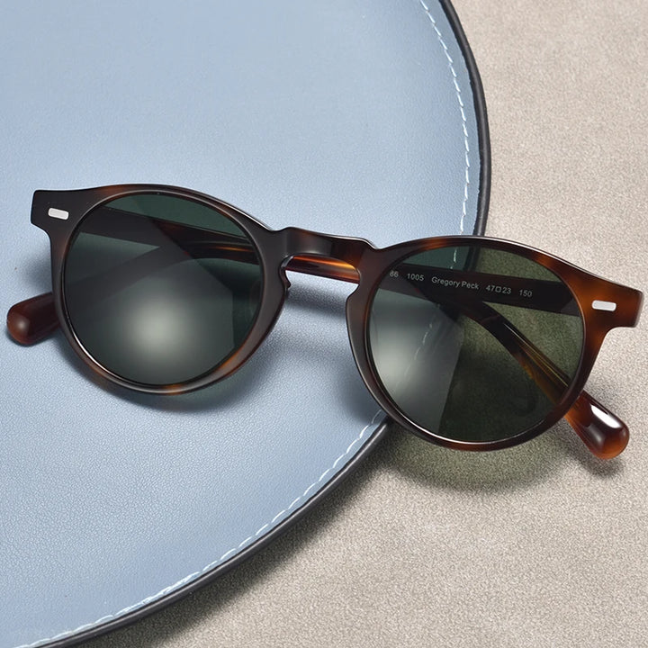 Black Mask Unisex Full Rim Round Acetate Polarized Sunglasses Ov5186 Full Rim Black Mask Tortoise-Green As Shown