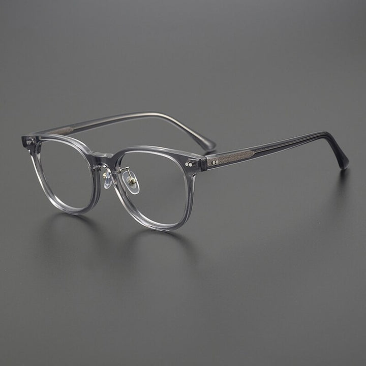 Gatenac Unisex Full Rim Round Square Acetate Eyeglasses Gxyj1042 Full Rim Gatenac
