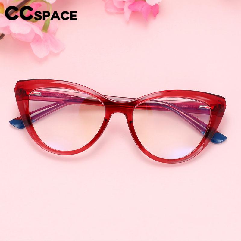 CCspace Unisex Full Rim Square Cat Eye PC Eyeglasses 56638 Full Rim CCspace