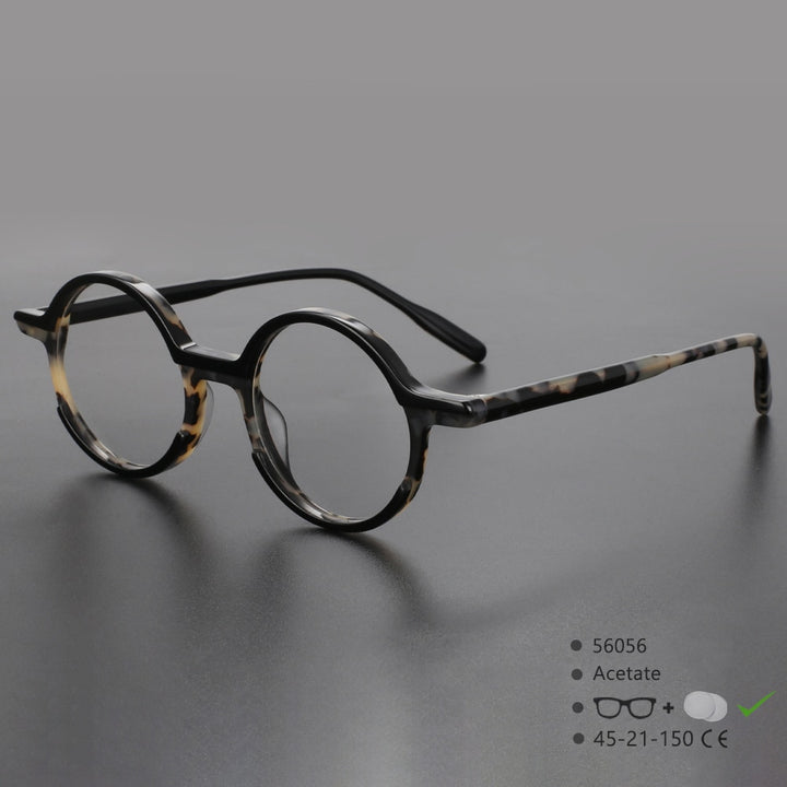 CCspace Unisex Full Rim Round Acetate Eyeglasses 56056 Full Rim CCspace C5TarnstantTort