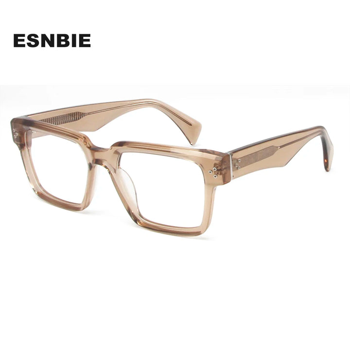 Esnbie Unisex Full Rim Square Brow Line Acetate Eyeglasses 246004