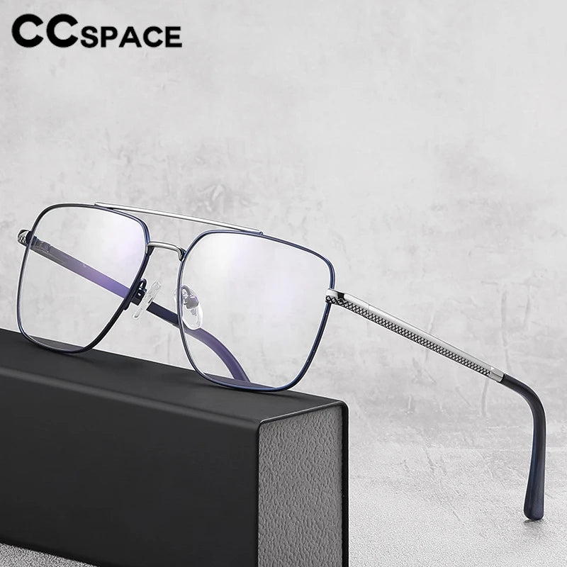 CCspace Women's Full Rim Square Double Bridge Tr 90 Alloy Reading Glasses 802600
