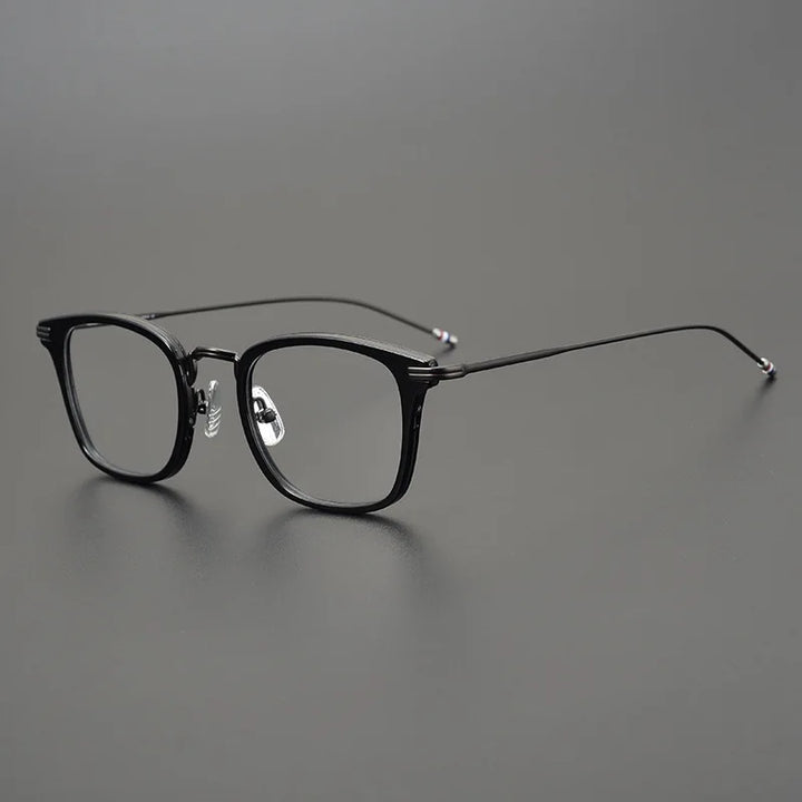 Black Mask Unisex Full Rim Square Alloy Acetate Eyeglasses 905 Full Rim Black Mask Black-Gray