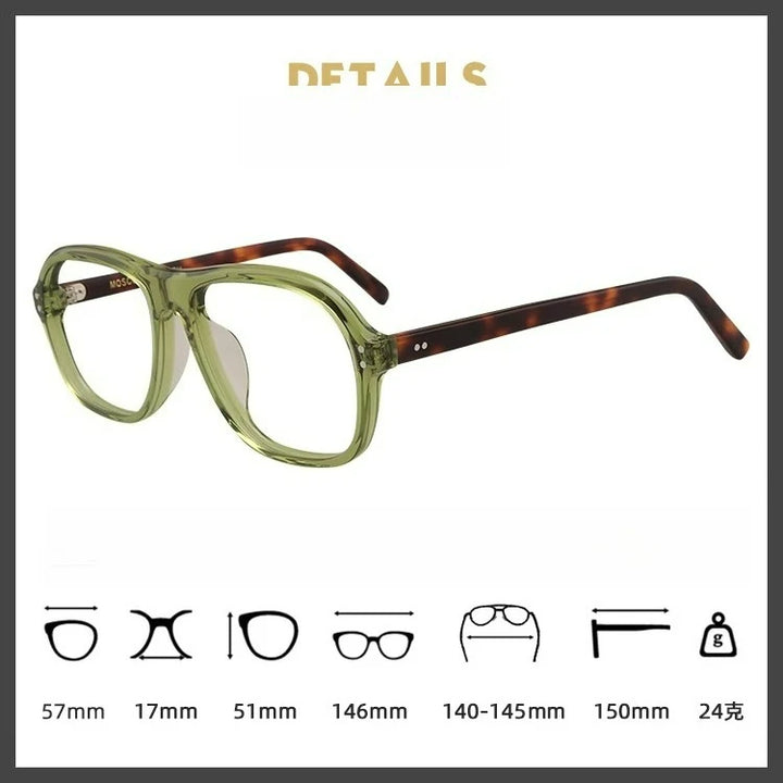 Hewei Unisex Full Rim Oval Square Acetate Eyeglasses 94146