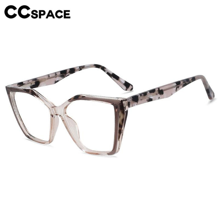 CCspace Unisex Full Rim Large Square Tr 90 Titanium Eyeglasses 56443 Full Rim CCspace