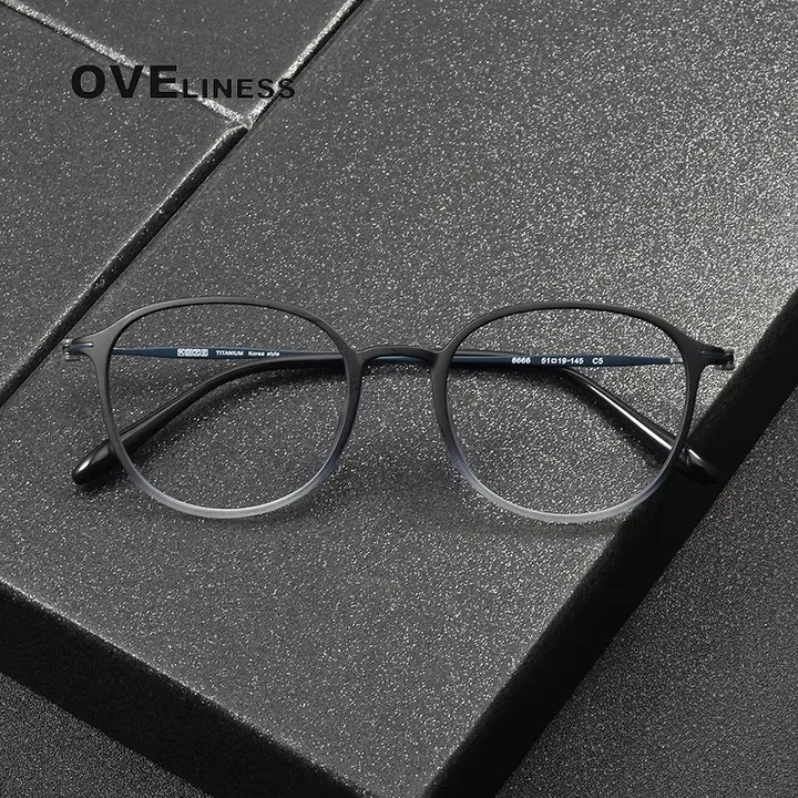 Oveliness Women's Full Rim Oval Square Acetate Titanium Eyeglasses 88666