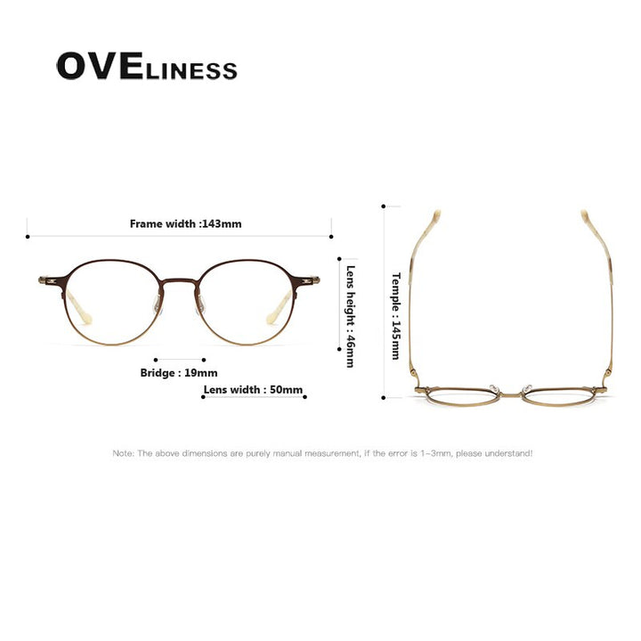 Oveliness Unisex Full Rim Round Titanium Eyeglasses 8202315 Full Rim Oveliness