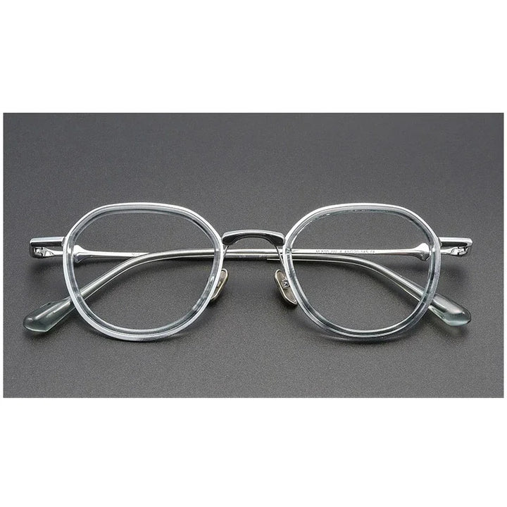 Aror Women's Full Rim Polygon Oval Acetate Titannium Eyeglasses 76810