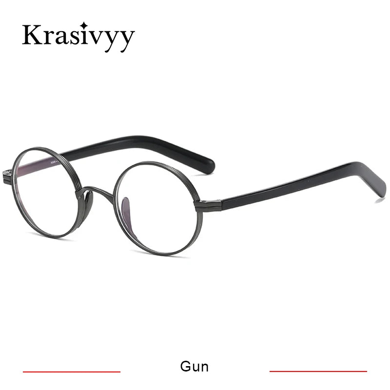 Krasivyy Women's Full Rim Round Titanium Acetate Eyeglasses 66101