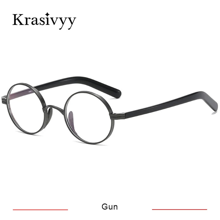 Krasivyy Women's Full Rim Round Titanium Acetate Eyeglasses 66101