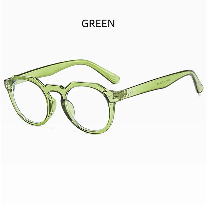 Kocolior Unisex Full Rim Round Acetate Reading Glasses 3395 Reading Glasses Kocolior Green 0