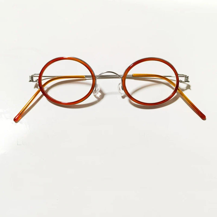 Yujo Unisex Full Rim Oval Steel Acetate Screwless Reading Glasses 61433