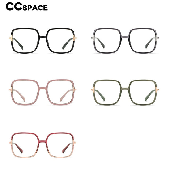 CCspace Unisex Full Rim Large Square Tr 90 Titanium Eyeglasses 56314 Full Rim CCspace