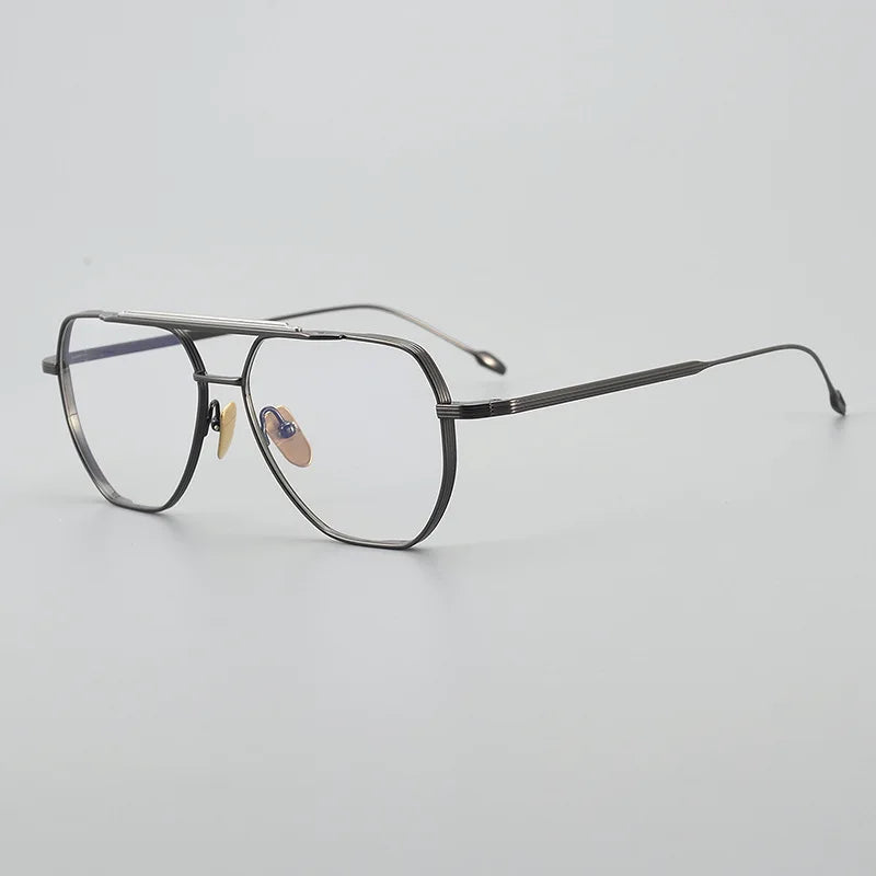 Black Mask Unisex Full Rim Oval Double Bridge Titanium Eyeglasses Jr39 Full Rim Black Mask Black