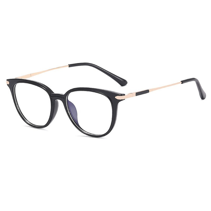 CCspace Unisex Girl's Full Rim Square Tr 90 Titanium Eyeglasses 56756 Full Rim CCspace C4Black