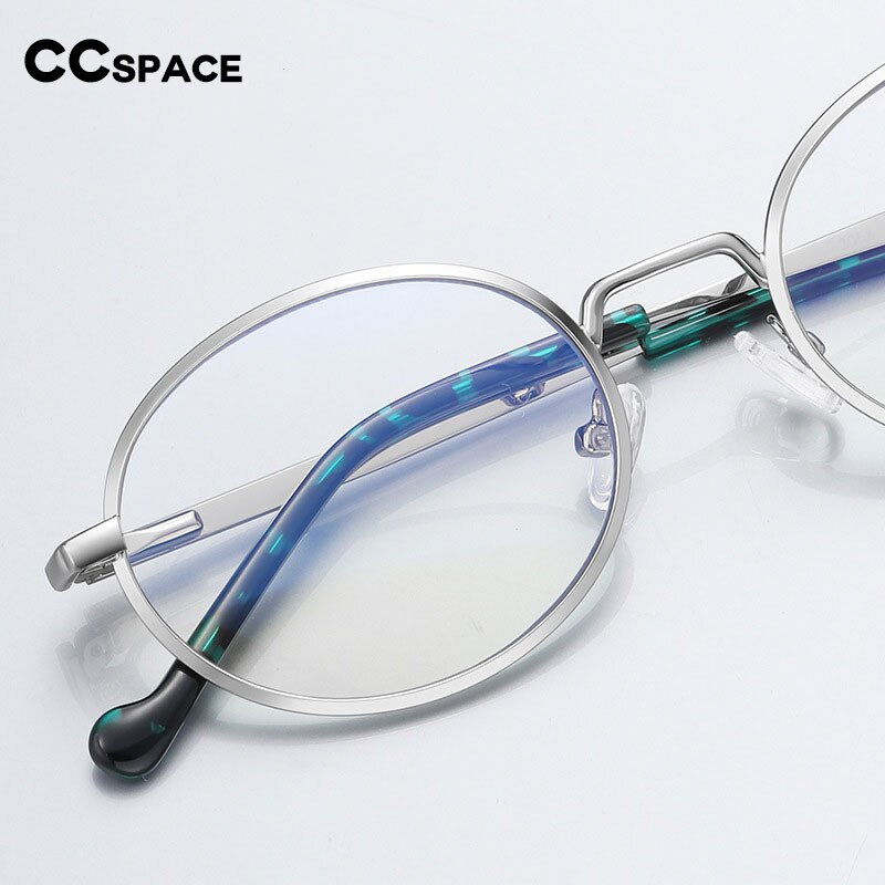 CCspace Unisex Full Rim Round Oval Alloy Eyeglasses 56142 Full Rim CCspace